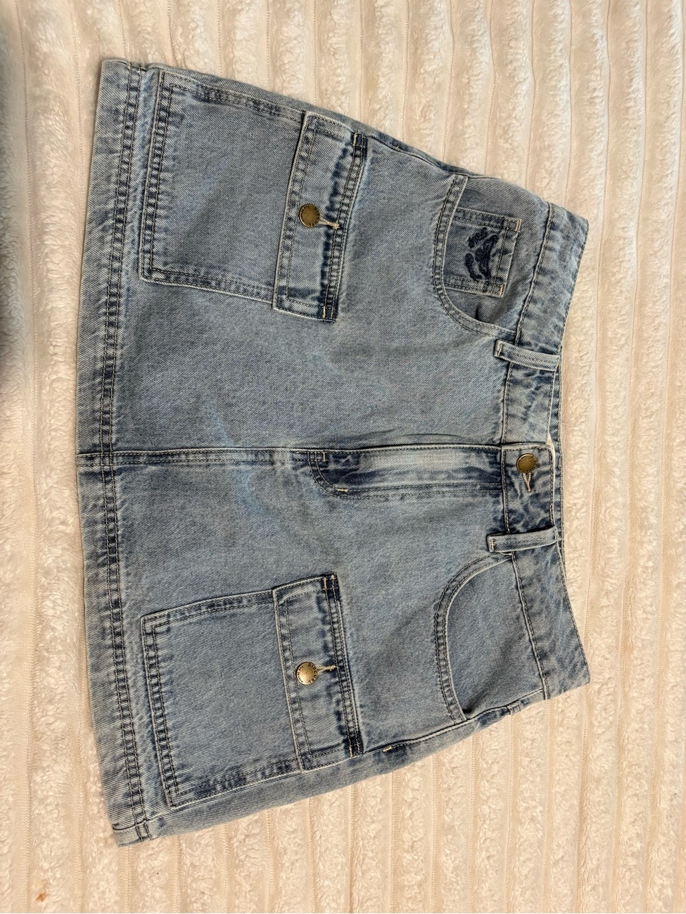 Rip Curl Light Blue Denim Mini Skirt